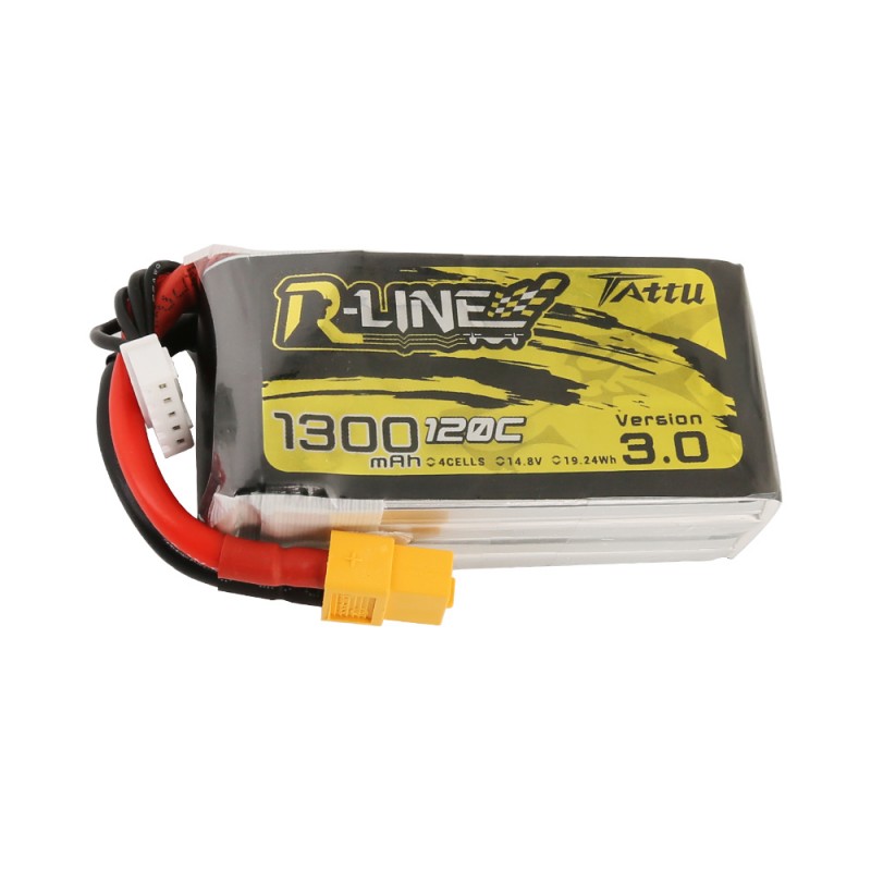 Tattu R-Line Version 3.0 1300mAh 14.8V 120C 4S1P Lipo Battery Pack with